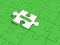 Green solution puzzle Royalty Free Stock Photo