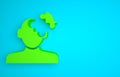 Green Solution to the problem in psychology icon isolated on blue background. Puzzle. Therapy for mental health Royalty Free Stock Photo