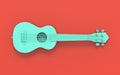 Green soprano ukulele 3D Royalty Free Stock Photo