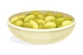 Green Soy Bean Rested in Bowl as Edible Seed of Legume Plant Vector Illustration