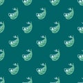 Green Soybean Pods Vector Cartoon Silhouette Seamless Pattern