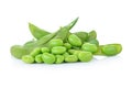 Green soybeans isolated on white background Royalty Free Stock Photo