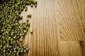 Soybeans on wooden background Royalty Free Stock Photo