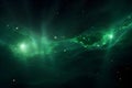 a green space filled with stars and dust Mystical Solar Flare in Emerald Green with Expanding patterns