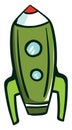 Green space rocket, illustration, vector Royalty Free Stock Photo