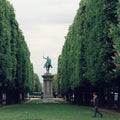 Green space and typical tree cut in paris