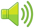 Green Speaker Icon with Sound Waves Emanating, a Stylized Representation of Volume and Audio Communication on Display Royalty Free Stock Photo