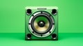 Eye-catching Green Amp Speaker In Hyperrealistic Style