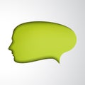 Green speech bubble. Concept face