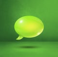 Green speech bubble on concrete wall square background