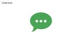 Green Speech Bubble Icon with White Dots on a White Background Royalty Free Stock Photo