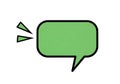Green speech bubble with radiating lines indicating communication or a message Royalty Free Stock Photo