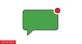 Green Speech Bubble with Red Notification Dot Vector Icon Royalty Free Stock Photo