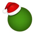 Green Speech Bubble With Santa Hat