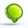A green speech bubble with shiny metallic border on white Royalty Free Stock Photo