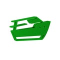 Green Speedboat icon isolated on transparent background.