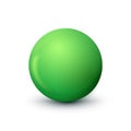 Green sphere ball fashionable classic verdant color. Matt mock up of clean realistic orb icon. Geometric simple shape design