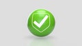 The Green sphere and icon on white background 3d Rendering Royalty Free Stock Photo