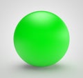 Green sphere isolated on white background 3D rendering Royalty Free Stock Photo