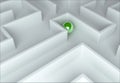 Green sphere in a maze