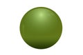 Green sphere on white background.