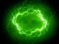 Green spherical high energy plasma lightning in space Royalty Free Stock Photo