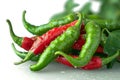 Green and spicy Background adorned with vibrant chili peppers