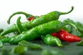 Green and spicy Background adorned with vibrant chili peppers