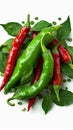 Green and spicy Background adorned with vibrant chili peppers