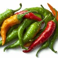 Green and spicy Background adorned with vibrant chili peppers