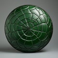 Green Spiderweb Sculpture With Leatherhide Design Royalty Free Stock Photo