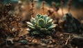 Green spikes on succulent leaf show growth generated by AI