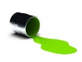 Green spilled paint