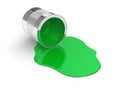 Green spilled paint