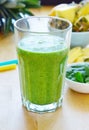 Green spinach and pineapple smoothie