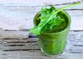 Green spinach smoothie Royalty Free Stock Photo