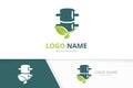 Green spine logo design. Vector natural spinal diagnostic center logotype.