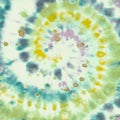 Green Spiral Abstract. Tie Die Print Design. Watercolor Texture. Royalty Free Stock Photo