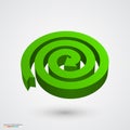 Green spiral arrow 3D. Vector Royalty Free Stock Photo