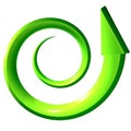 Green spiral arrow 3D Royalty Free Stock Photo