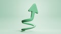 Green spiral arrow pointing up, success, growth concept, 3d render Royalty Free Stock Photo