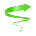 Green Spiral Arrow Twist Up to Success. 3d Rendering Royalty Free Stock Photo