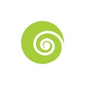 Green spiral curves circle logo vector