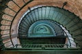 Spiral staircase inside the Currituck Beach Lighthouse in Corolla, USA