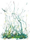 Green splashed watercolor artwork