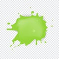 Green Splattered slime isolated on transparent background. Royalty Free Stock Photo