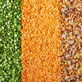 Green Split Peas, Lentils And Rice Royalty Free Stock Photo