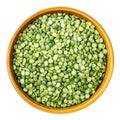 Green split peas in round bowl cutout Royalty Free Stock Photo