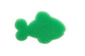 Green sponge bath in shape fish