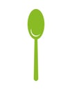 Green spoon cutlery tool icon